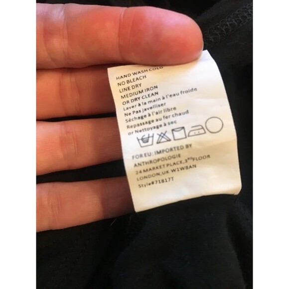 Anthropologie Tiny Pippa Black Tie Front Blouse Sheer Panels XS - Picture 8 of 9